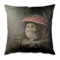 DEQSX Dark Academia Owl Under The Mushroom Pillow Covers 18x18, Dark Cottagecore Decor, Vintage Bota