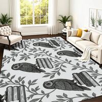 PeeNoke Dark Academia Owl Stacked Books Floral Elements Area Rug Outdoor Patio Rug Play Mat Modern F