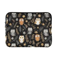 Fall Owls Leaves Black 13-14 Inch Laptop Sleeve for Women Laptop Protector for Notebook
