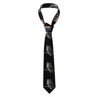 HJFCZH Climbing Owl Printing Men's Necktie - Silk Tie for Men, Fashion for Business, Weddings, 