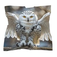 ERSTSNCK Silk Like Head Scarf for Women Snow Owl Satin Bandana for Hair Wrapping Fashion Hair Scarf 