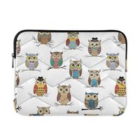 Owls White 15-16 Inch Laptop Sleeve for Women Laptop Case Bag for Notebook Tablet