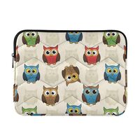 Owls Beige 13-14 Inch Laptop Sleeve for Women Computer Sleeve for Computer Men