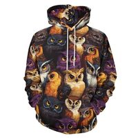 Cute Owls Men's Hoodie Pullover Long Sleeve Hooded Casual Sweatshirt