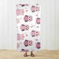 OTVEE Pink Owls Flowers Pattern Beach Towel Thin Quick Dry Super Absorbent Oversized Lightweight Tow