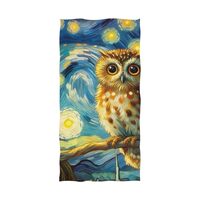 Luxury Bath Sheets Extra Large 32 by 64 Inches, Cute Owl Starry Night Shower Body Bath Towels Bathro
