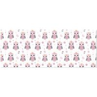 OTVEE Pink Owls and Flowers Pattern Design Birthday Wrapping Paper Roll, Mini Roll Gift Wrap Perfect