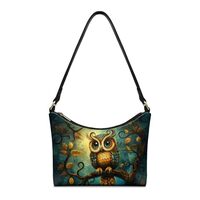 FANCOSAN Green Owl Underarm Shoulder Bag for Women Fashion Travel Handbags with Zipper Waterproof Wo