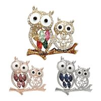 QinXunTa 3PCS Owls Brooches and Pins for Women Vintage Animal Jewelry Set for Clothes, Dresses, Bags