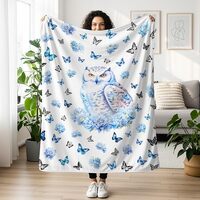 CraftyPals Owl Blanket 50" x 60", Cute Owls Themed Design Blankets for Teens Adults, Soft 
