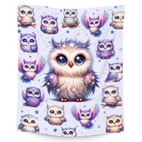 Toddlers Blanket Gifts, Girls Owl Blankets, Cute Owl Gifts for Women Adults, Soft Fleece Kids Throw 