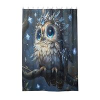 ODAWA Decorative Fabric Shower Curtain Bathroom Long Cute Owl Print Fantastic Bathroom Decor Waterpr