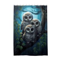ODAWA Bathroom Shower Curtain Fabric Cute Cute Owls Bird Print Lightweight Bath Shower Curtain Trend