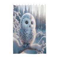 ODAWA Fabric Shower Curtain for Bathroom Cute Snowy Owl Cute Lightweight Home Decor Standard Bathtub