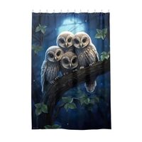 ODAWA Fabric Shower Curtain for Bathroom Long Cute Owls Floral Heavy Duty Home Decor Standard Bathtu