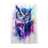 ODAWA Fancy Fabric Shower Curtain for Bathroom Watercolor Owl Print Home Bathroom Decor Heavy Duty H