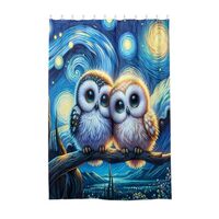 ODAWA Fabric Bathroom Shower Curtain for Home Fancy Waterproof Hotel Bath Curtains Owls Cute Birds S