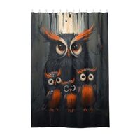 ODAWA Fabric Bathroom Shower Curtain for Home Owl Family Birds Print Heavy Duty Bathroom Decor Hotel