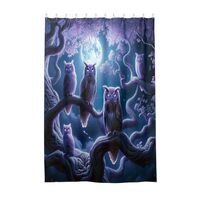 ODAWA Lavender Owls Forest Fabric Bathroom Shower Curtain for Home Heavy Duty Tub Shower Curtains Ca