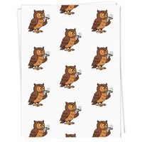 Azeeda 5 x A1 'Cute Owl Blowing Whistle' Gift Wrap/Wrapping Paper Sheets (GI00121402)