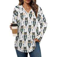 TZTTZT Green Feather Owl Print Womens Tops Hoodies Sweatshirts for Women Pullover Long SLeeve Shirts