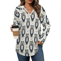 Vintage Tribal Style Owl Print Womens Tops Hoodies Sweatshirts for Women Pullover Long SLeeve Shirts