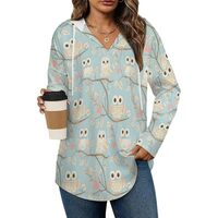 TZTTZT Heart Owl Print Womens Tops Hoodies Sweatshirts for Women Pullover Long SLeeve Shirts Fall Fa