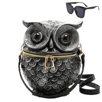 Women Weird Halloween Owl Purse Handbag, Men Unique Novelty Crossbody, Gothic Cartoon Owl Shaped Sho