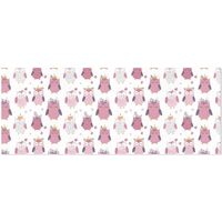 OTVEE Cute Pink Owls Flowers Design Birthday Wrapping Paper Roll, Mini Roll Gift Wrap Perfect for We