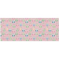 OTVEE Cute Owls with Floral Crowns Pattern Design Birthday Wrapping Paper Roll, Mini Roll Gift Wrap 
