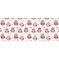 OTVEE Cute Pink Owls Flowers Pattern Design Birthday Wrapping Paper Roll, Mini Roll Gift Wrap Perfec