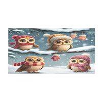 VEKELEE Christmas Owl Bathroom Rug Plush Absorbent Soft Runner Rug, Anti-Slip Rubber Bath Mat 39 x 2