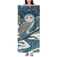 Owl Quick Dry Microfiber Towel, Ultra Absorbent & Soft Coral Fleece Bath Towels for Body, Hair, 