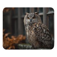 Print Mouse Pad Owl Sitting by The Window Rectangular Style Anti-Slip Rubber Mousepad Gaming Office 