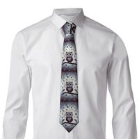 FodPand Classic Men's Silk Tie Owl Tree Branches Necktie Skinny Neck Ties Formal Neckties for W