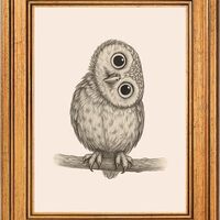 Netrorin Vintage Gold Framed Wall Art for Living Room, Owl Canvas Wall Print for Bedroom, Animal Pai