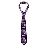Men's Necktie MSRHIUEF Woven purple owl Printing for Business, Daily Life, Work, Birthday, Wedd