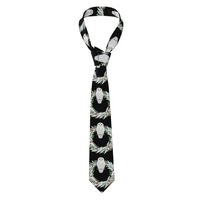 Men's Necktie MSRHIUEF Snowy owl on Christmas wreath Printing for Business, Daily Life, Work, B