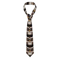 Men's Necktie MSRHIUEF Cute Owl Printing for Business, Daily Life, Work, Birthday, Wedding, Par
