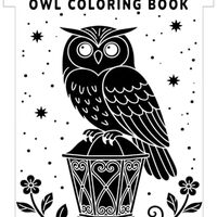 Monochrome Owl Coloring Book: 45 Unique Owl Designs | Single-Sided Pages | Relaxing One-Color Line A