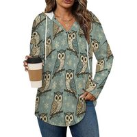 MEIKKO Womens Tops Owl Snowflake Winter Fashion Hoodies for Women Long Sleeve Sweatshirts Casual Pul