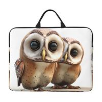 360° Protective Laptop Sleeve 14 Inch Funny Owl Laptop Case with Handle Shockproof Computer Bag