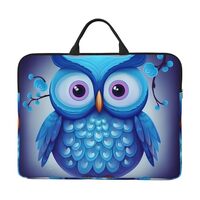 360° Protective Laptop Sleeve 14 Inch Blue owl Laptop Case with Handle Shockproof Computer Bag W