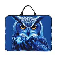 360° Protective Laptop Sleeve 14 Inch Blue Owl Laptop Case with Handle Shockproof Computer Bag W