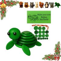 Literalous DIY Button Animal Ornaments, 3D Animal Button Christmas Decorations, Including Turtle Owl