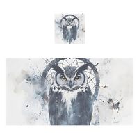 AIXIWAWA Cotton Bath Towels Set Ink Owl Print 2 Pcs Soft Absorbent for Facial Body Cleaning Drying