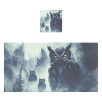 AIXIWAWA Cotton Bath Towels Set Cool Owl Print 2 Pcs Soft Absorbent for Facial Body Cleaning Drying
