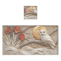 AIXIWAWA Cotton Bath Towels Set Wall Art Owl Print 2 Pcs Soft Absorbent for Facial Body Cleaning