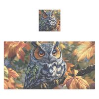 AIXIWAWA Cotton Bath Towels Set Autumn Owl Print 2 Pcs Soft Absorbent for Facial Body Cleaning