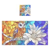 AIXIWAWA Cotton Bath Towels Set Owl Floral Print 2 Pcs Soft Absorbent for Facial Body Cleaning Dryin